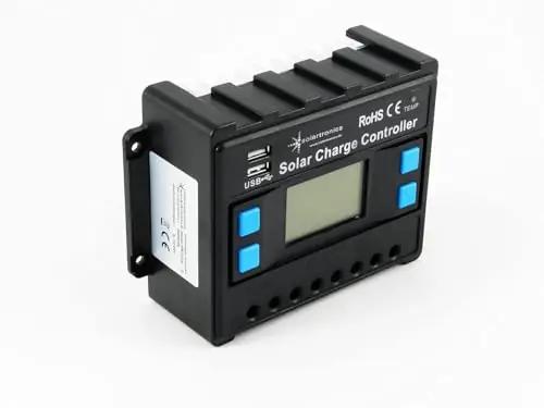 solartronics vastupidav PWM-päikesekontroller 40A – sinine kaitse – pakend ja tarvikud