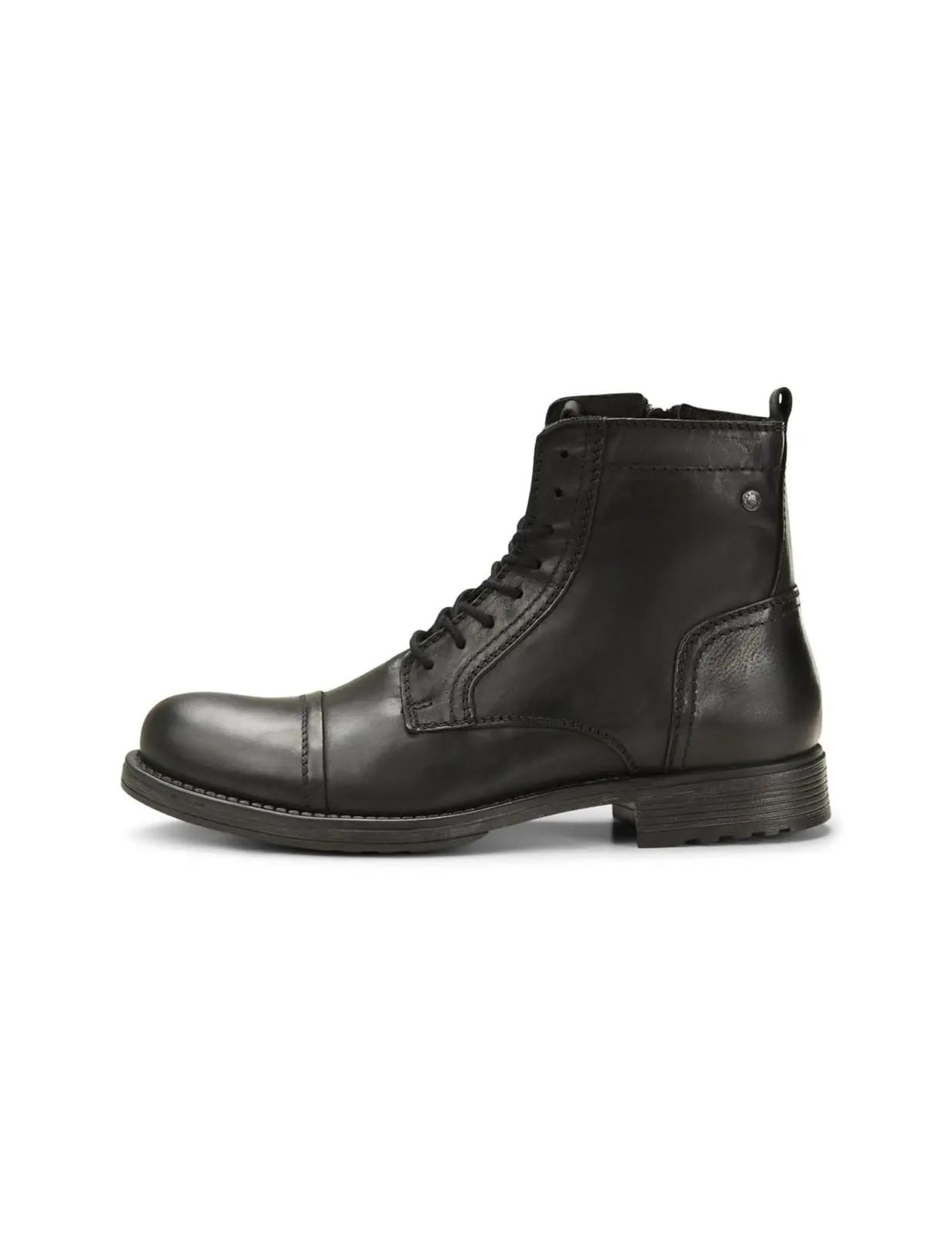 JACK & JONES nahast meeste poolsaapad – klassikaline anthracite – detailne vaade