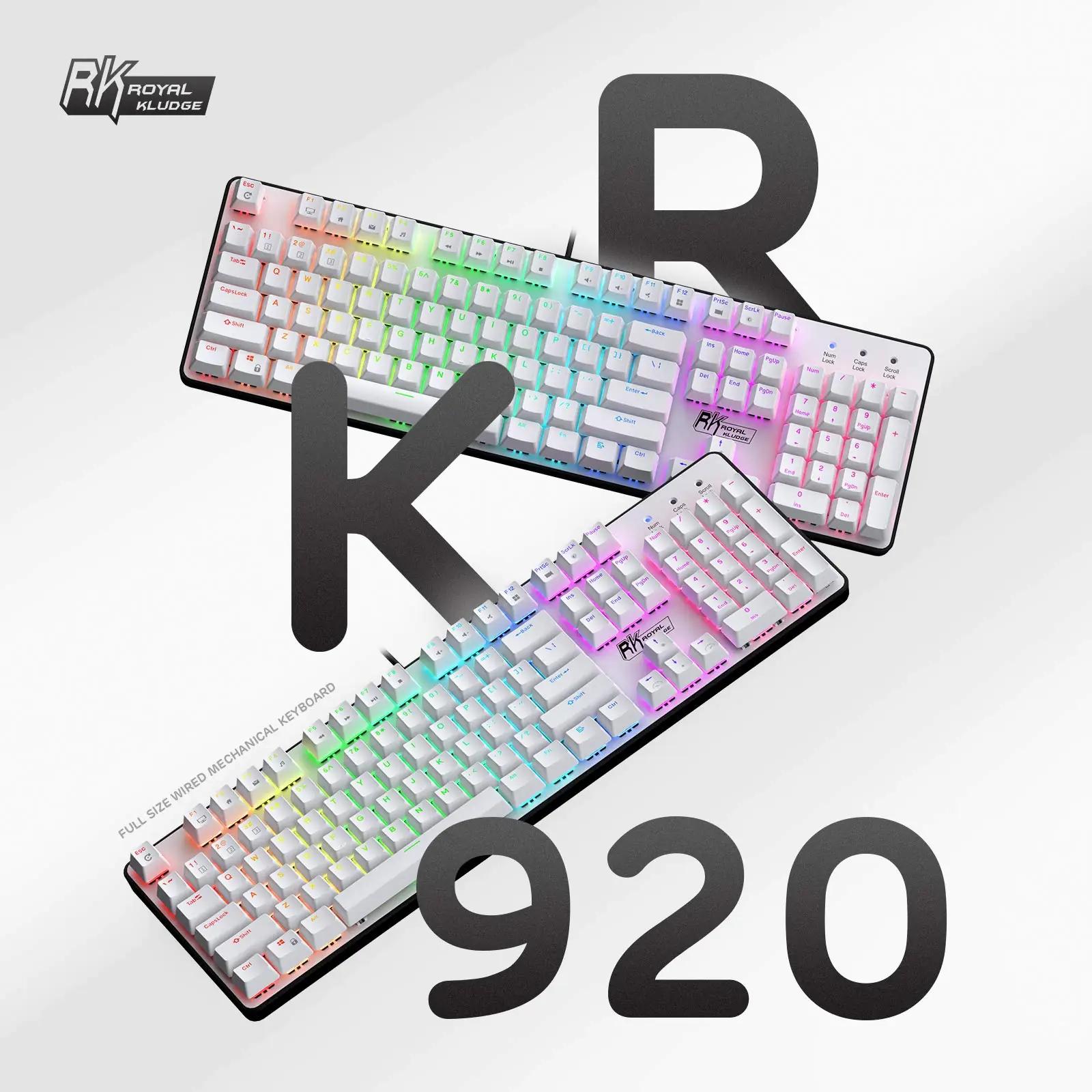 RK ROYAL KLUDGE valge mehaaniline klaviatuur RK920 kontorile ja – pilt 9