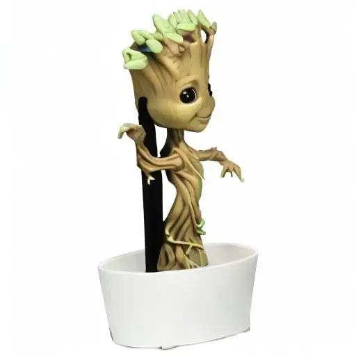 NECA Baby Groot päikeseenergial töötav tantsiv ripats charm 15 cm – pakend ja tarvikud