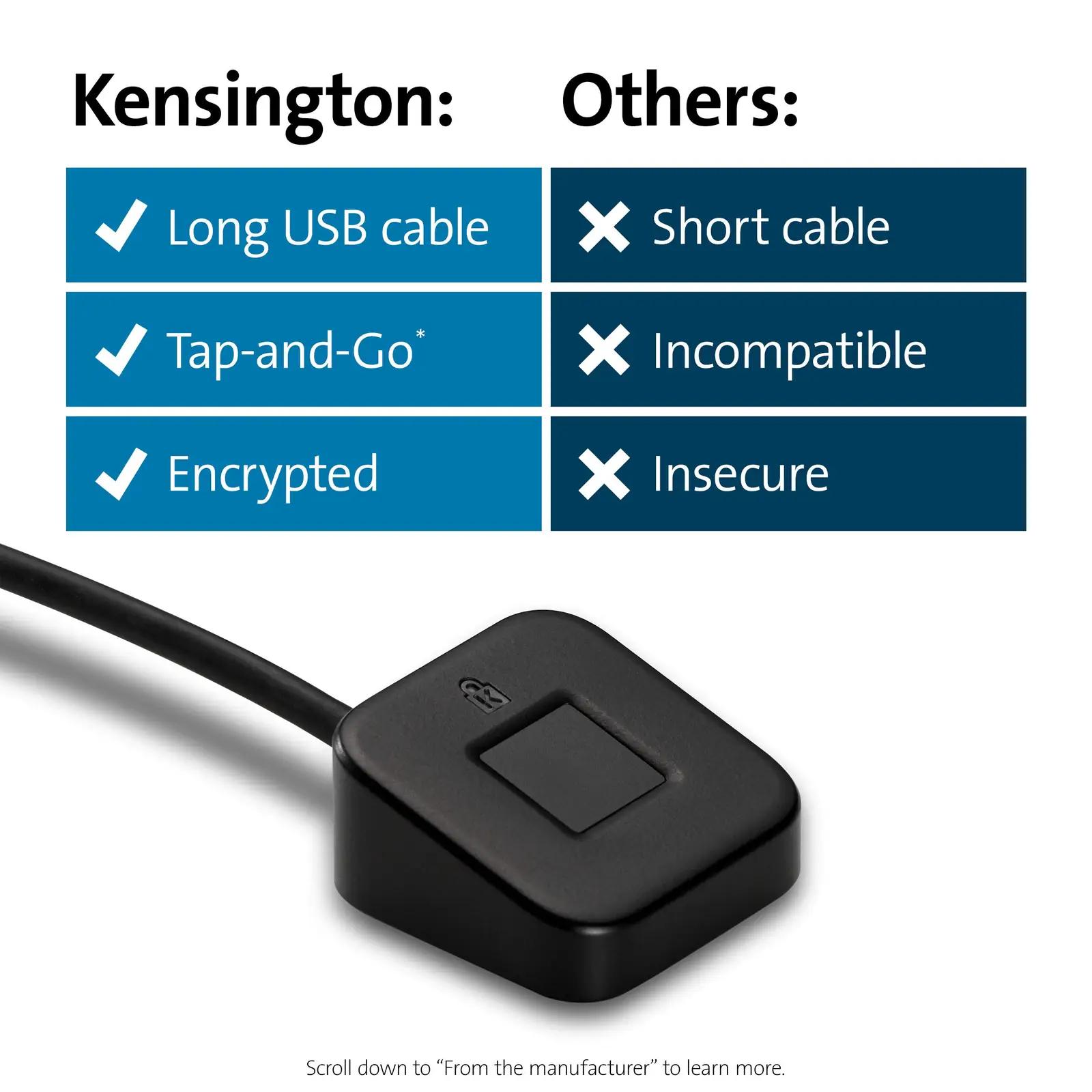 Kensington turvaline sõrmejäljelukk USB-A töölauale, must – pilt 8