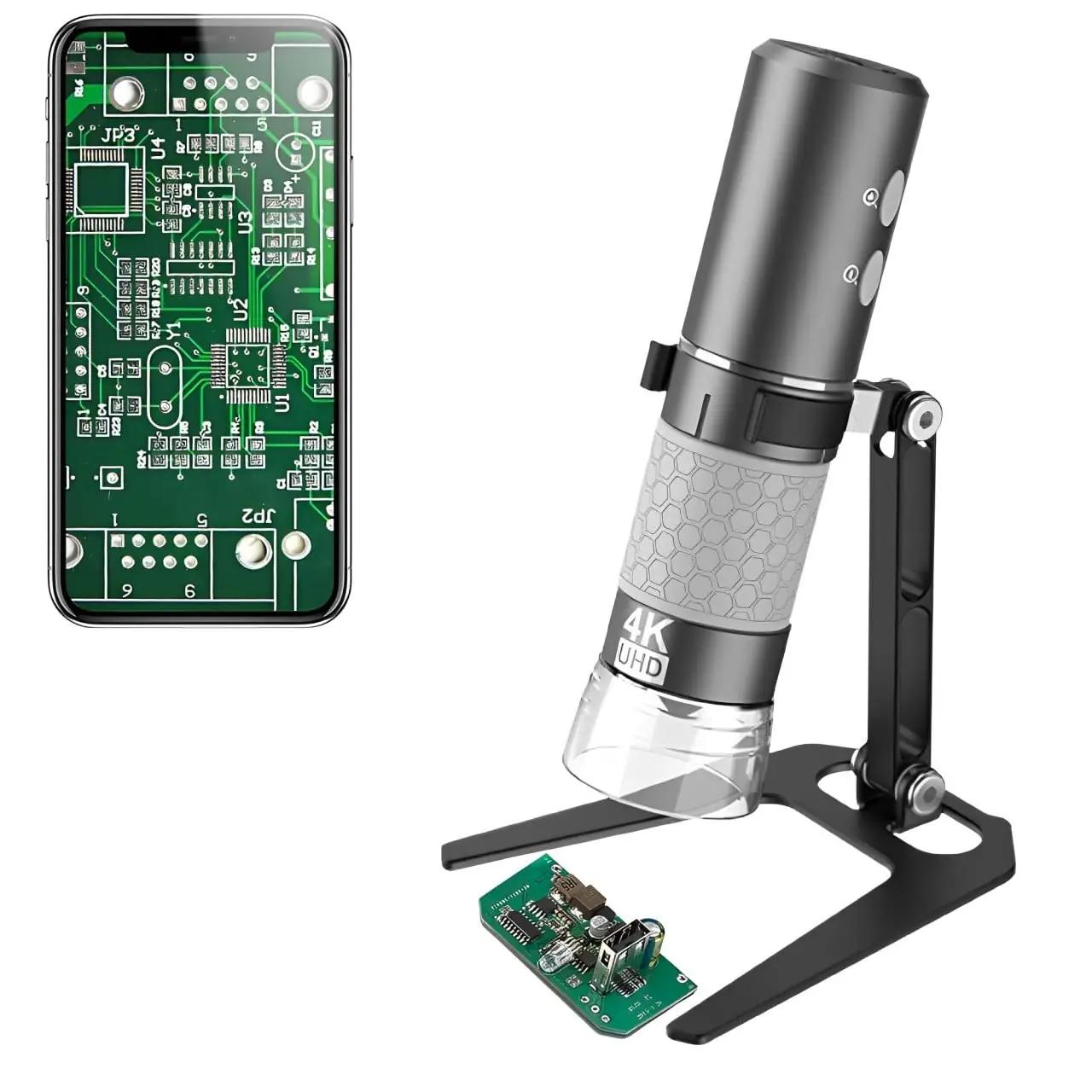 Jiusion 4K digitaalne mikroskoop — tugeva metallist jala ja