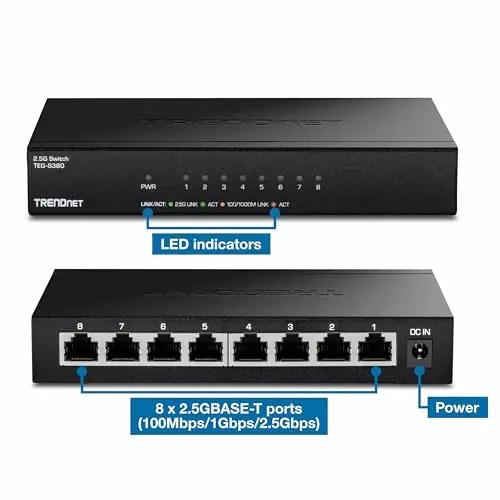 TRENDnet kiire 2,5 Gb 8-pordiline switch kodu- ja mänguruumile – pilt 12