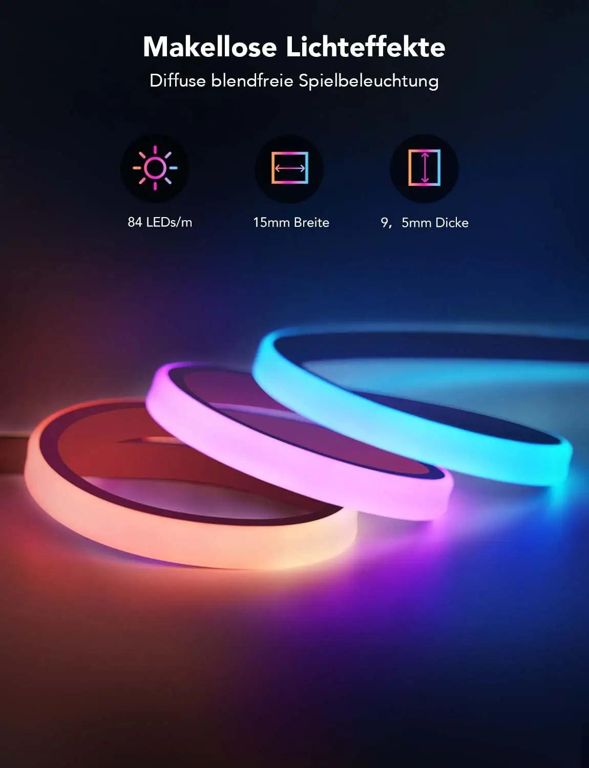 Govee mängu-neon LED-riba 3m — painduv RGBIC dekor – detailne vaade