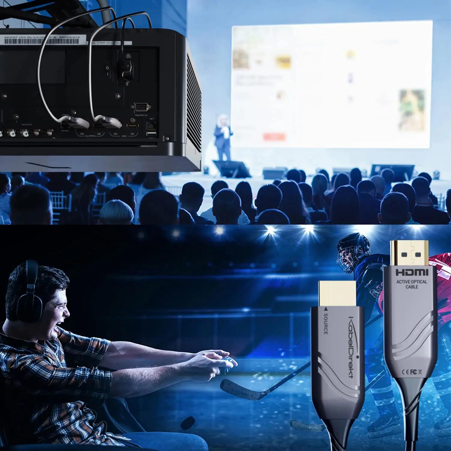 KabelDirekt kvaliteetne optiline HDMI-kaabel 15m – 8K ühilduvus – kasutusnäide