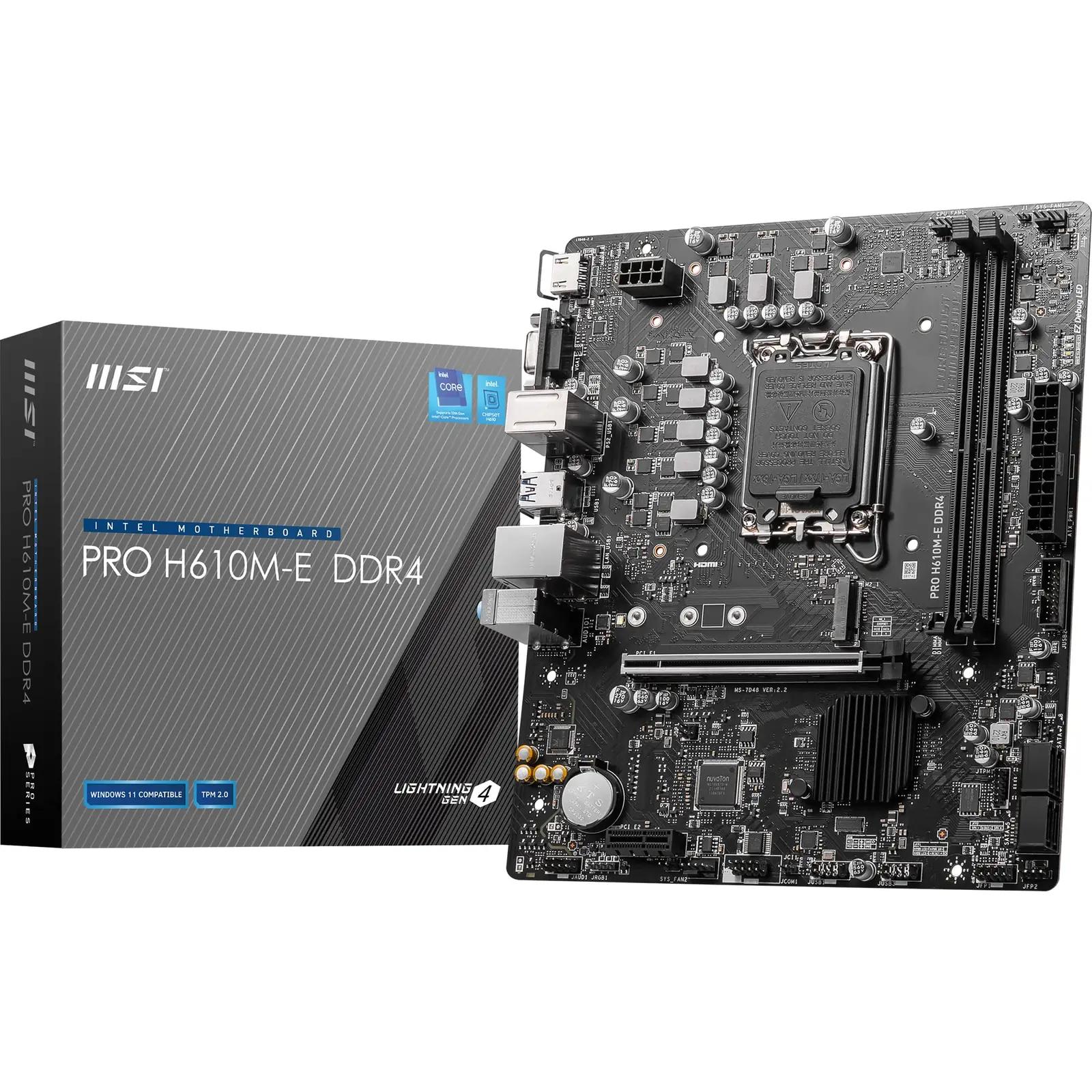 MSI PRO H610M-E DDR4 emaplaat – töökindel Micro-ATX valik