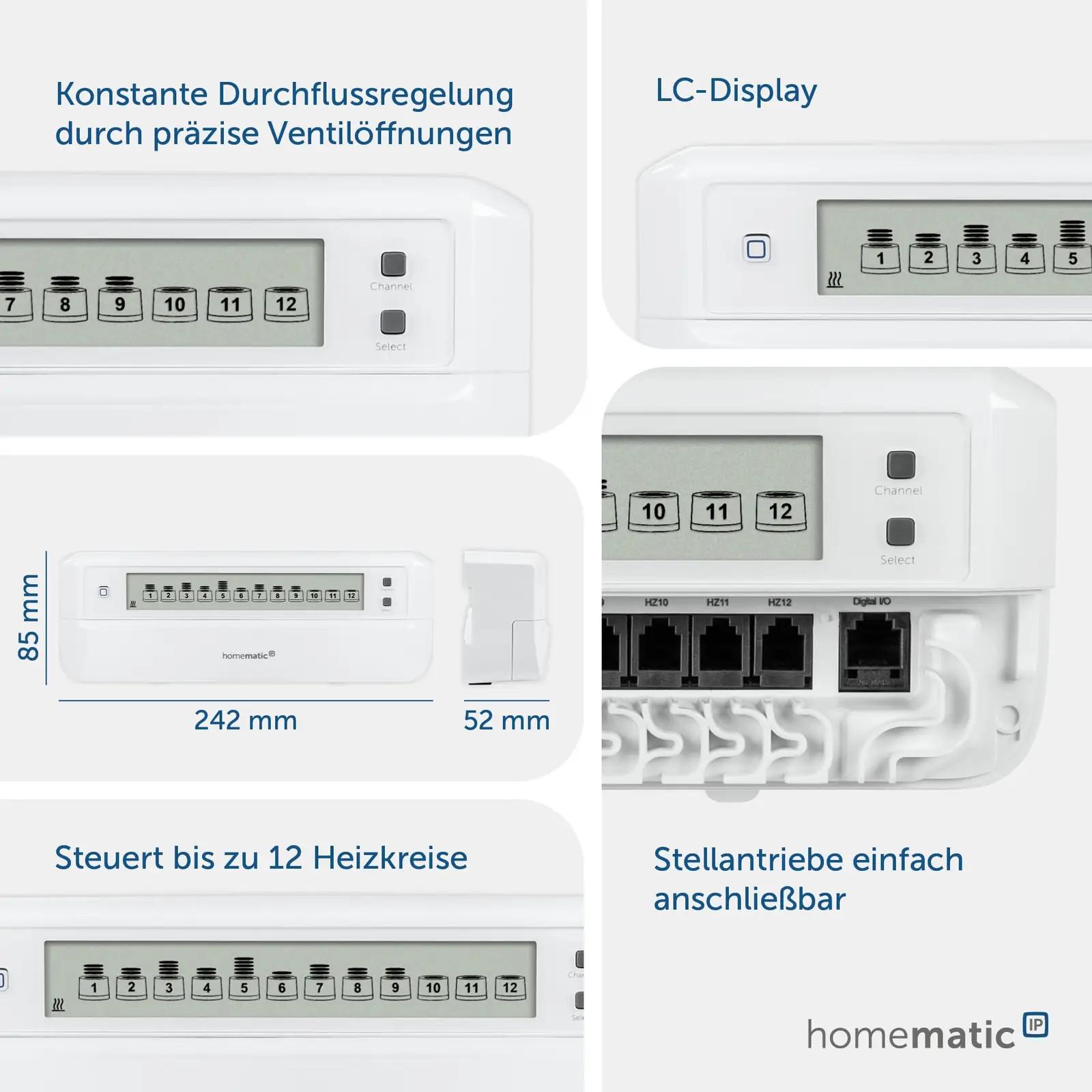 Homematic IP metallist põrandakütte kontroller – lisavaade