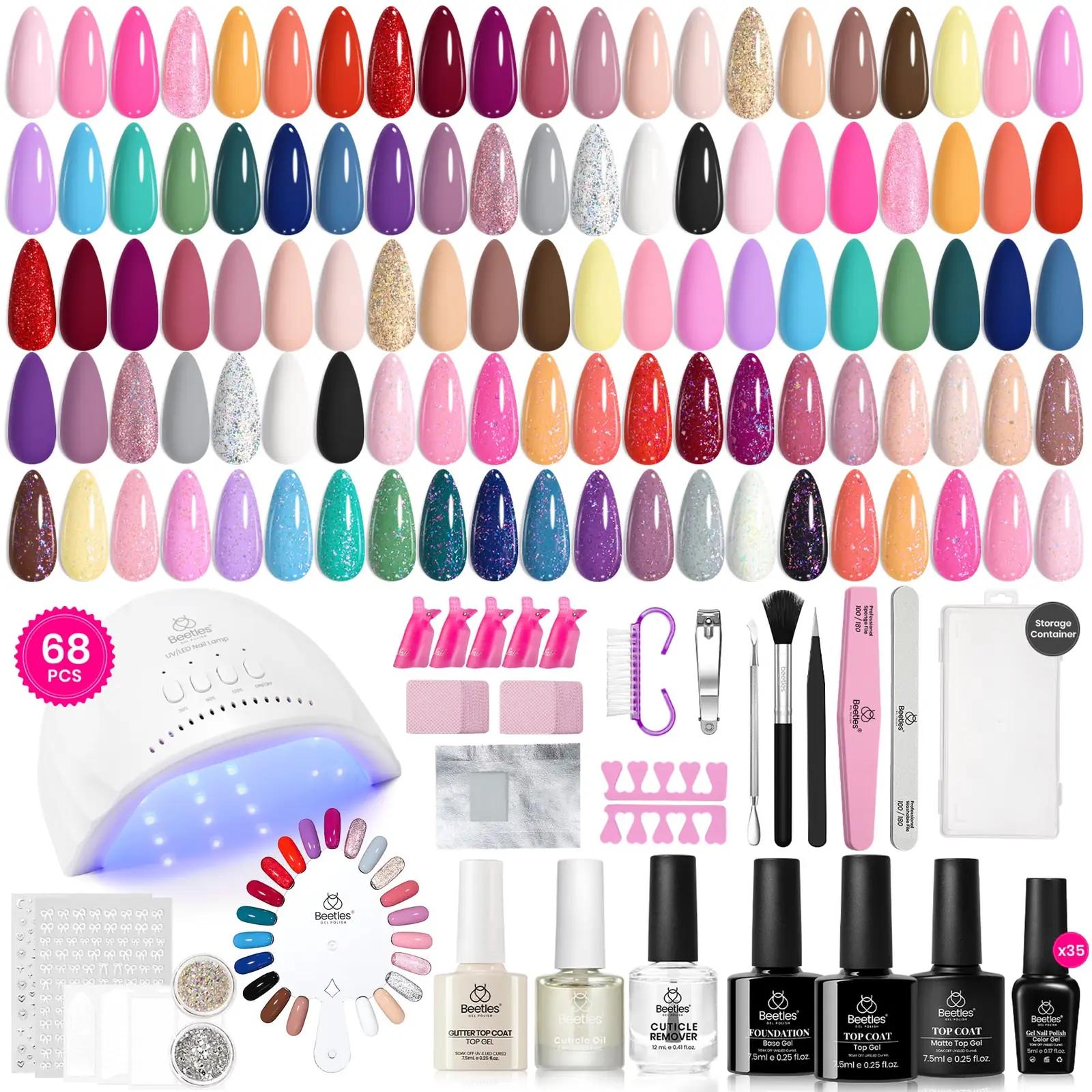 beetles Gel Polish 68-osaline geelküünte komplekt UV-lambiga ja – pilt 7