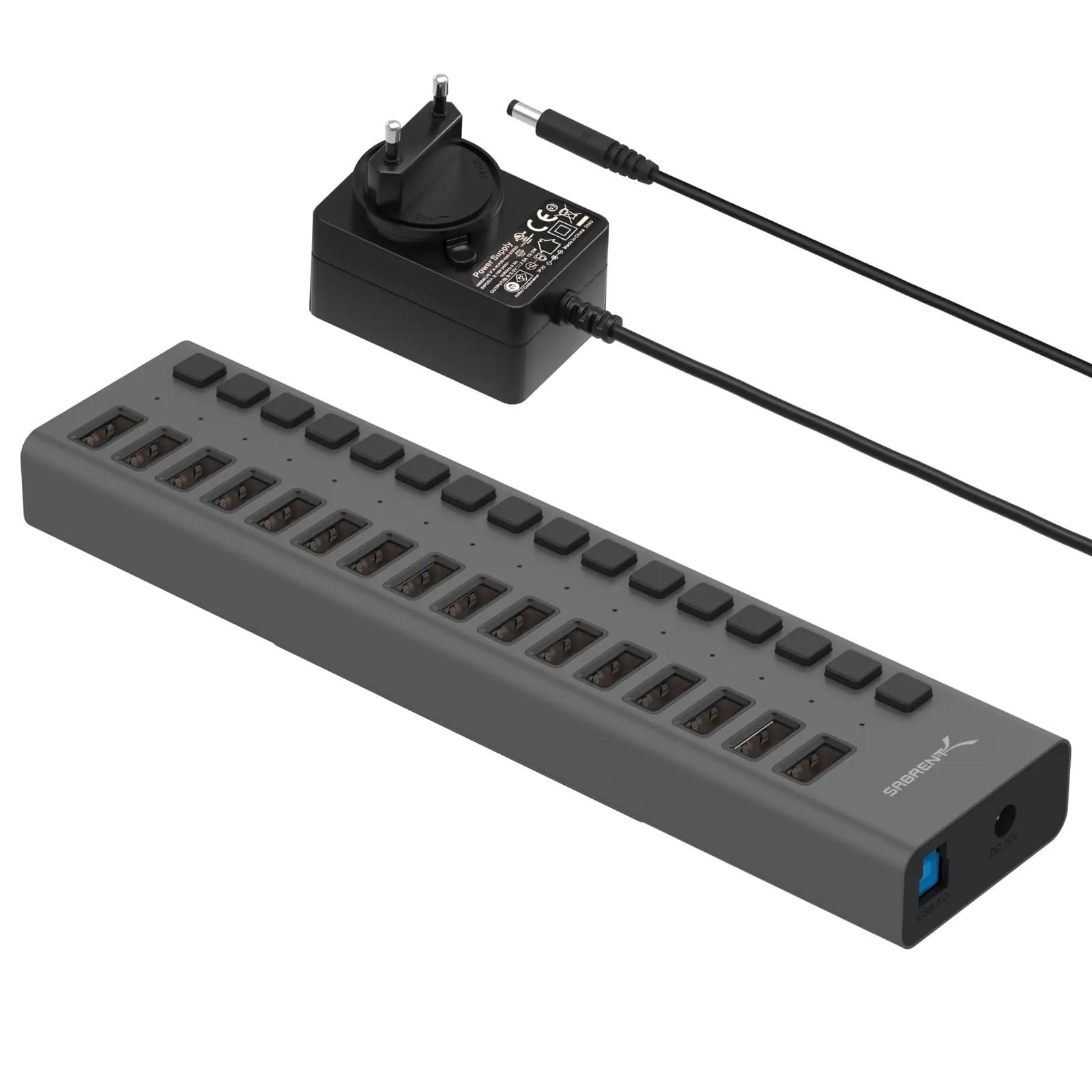 SABRENT alumiiniumist 16-port USB ja laadija – tugev ühendus