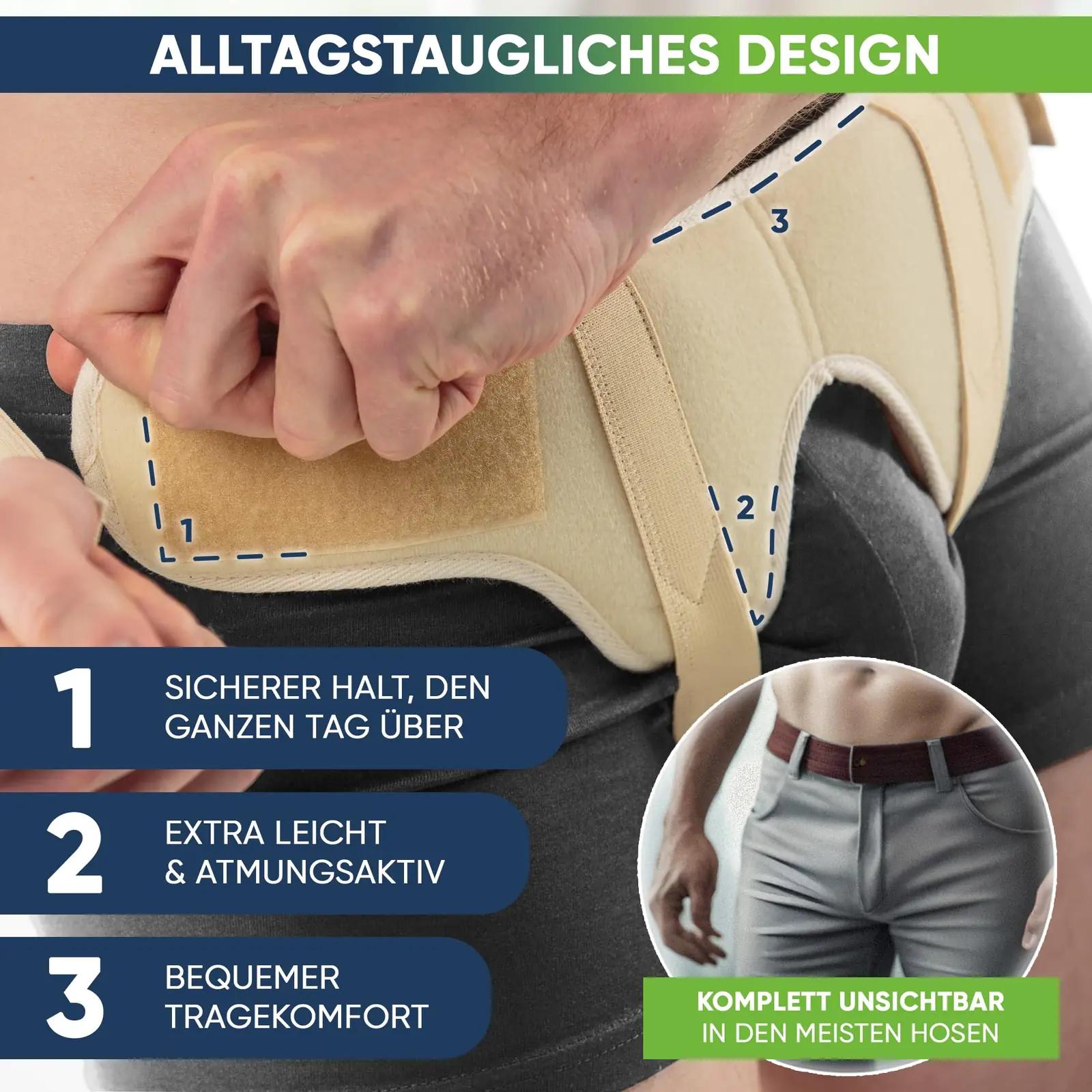 aHeal toetav hernia-vöö meeste jaoks — pehme ja elastne – kasutusnäide