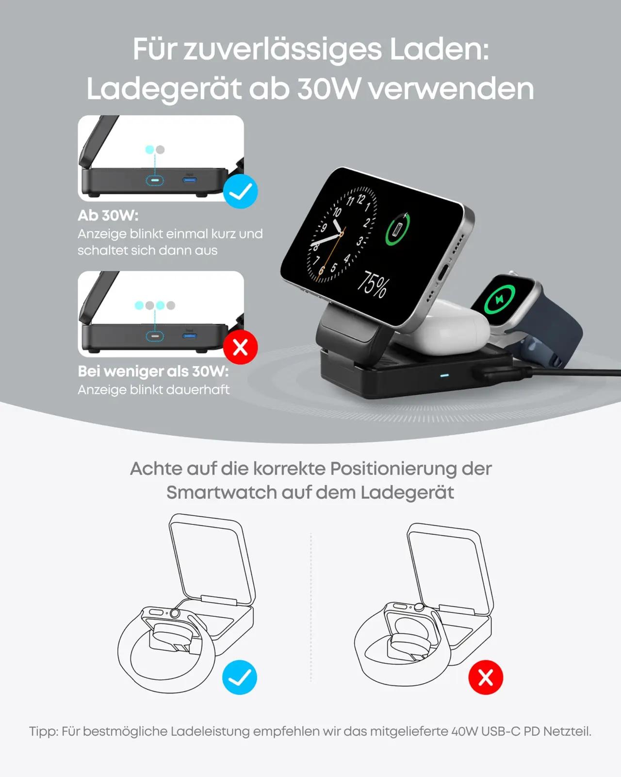 Anker 3-in-1 juhtmevaba laadija — kompaktne ja vastupidav – pilt 6