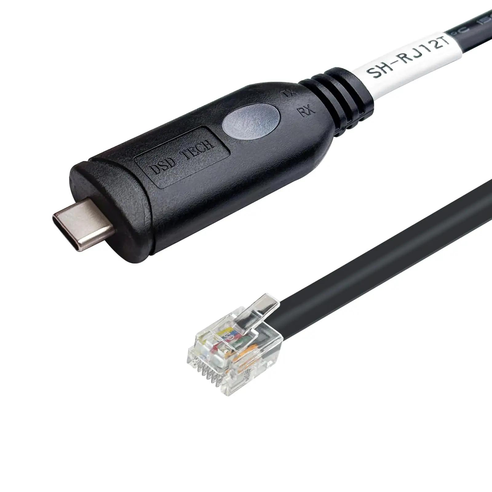 DSD TECH vastupidav USB-C–RJ12 seeriakaabel PDU seadmetele