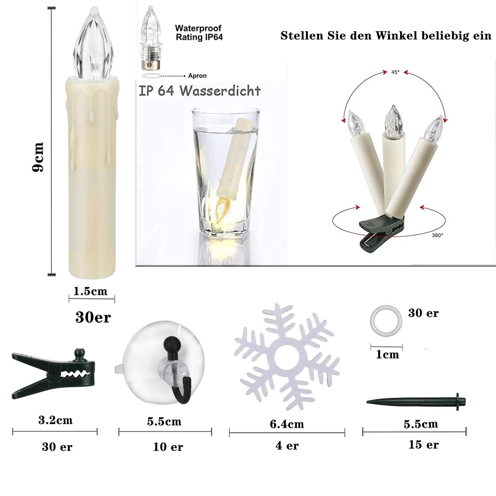 ZIYOUDOLI LED-küünlad klaasist 30-osaline komplekt hubaseks – pilt 6