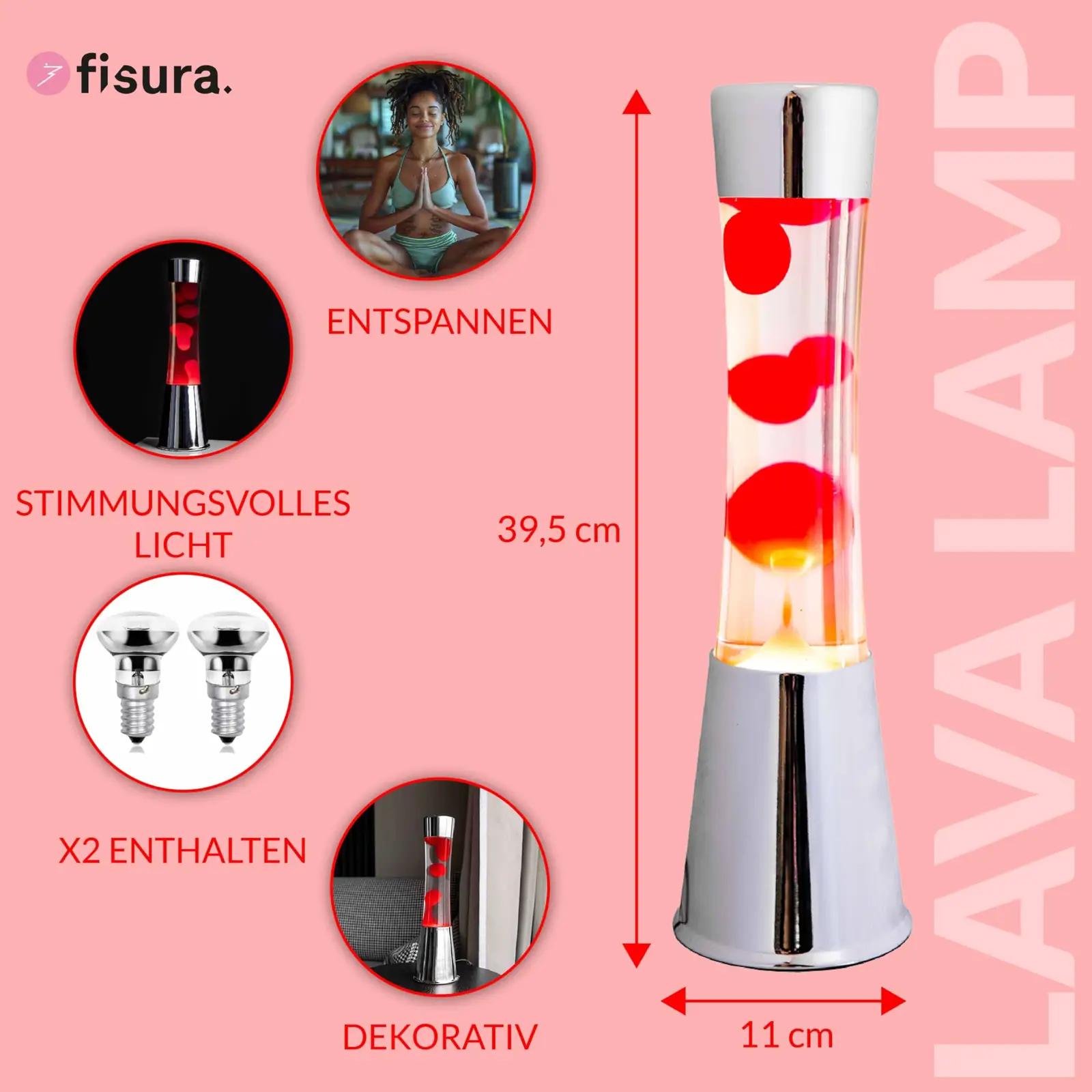 FISURA elegantsne lava-lamp punase lavaga — dekoratiivne – detailne vaade