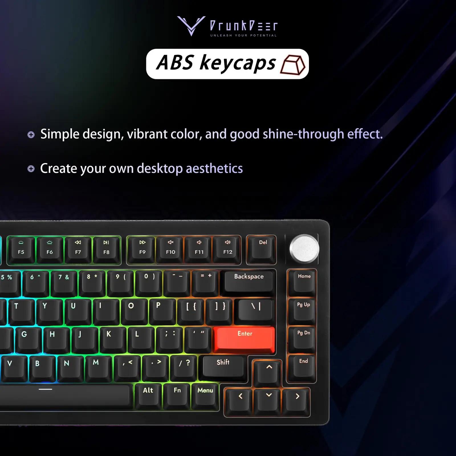 DrunkDeer stiilne TKL mänguklaviatuur — vastupidav plastik, RGB – pilt 8