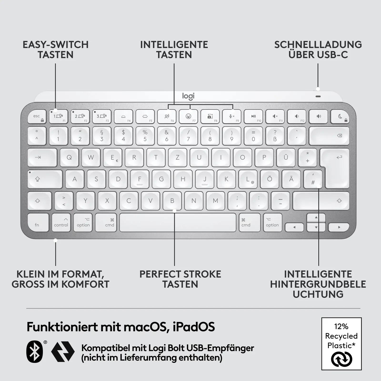 Logitech metallist kompaktne klaviatuur – mugav Mac-kasutuseks – pilt 6