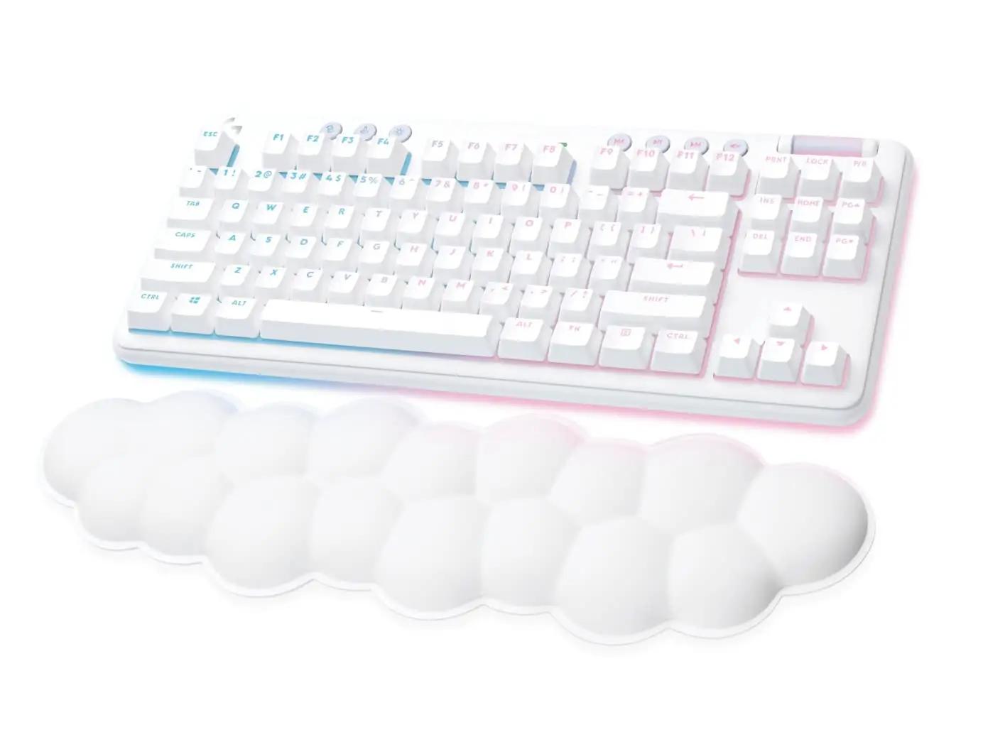 Logitech G valge juhtmevaba klaviatuur mängimiseks ja mugavuseks