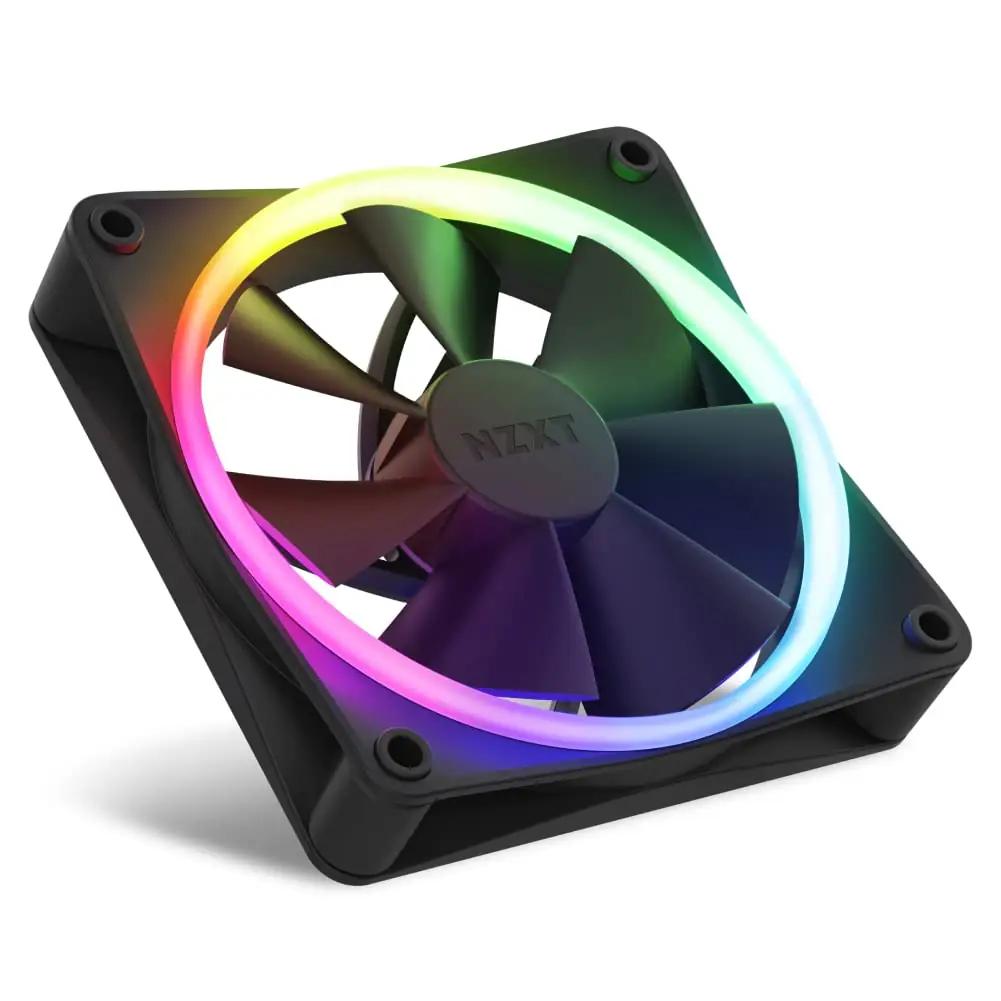 NZXT vaikne 120 mm ventilaator – stiilne RGB jahutus – pakend ja tarvikud