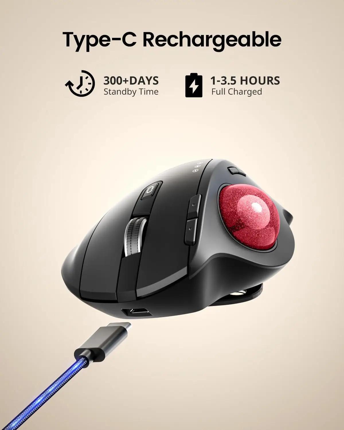 ProtoArc ergonoomiline Trackball-hiir – patareivaba kontoriks – pilt 7