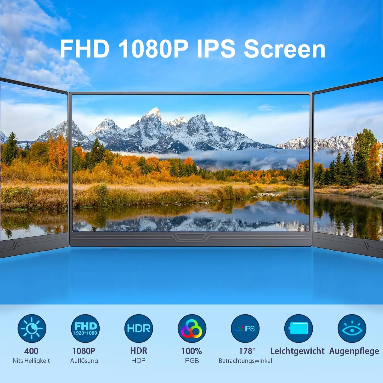 CUIUIC kaasaskantav 15.6″ IPS-ekraan — kerge ja stiilne – detailne vaade