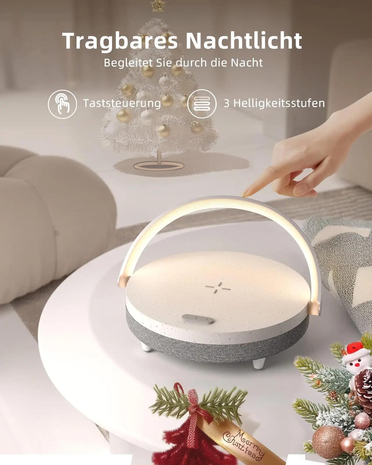 EZVALO kaasaegne öölamp: alumiinium, juhtmevaba laadija ja kõlar – pilt 6