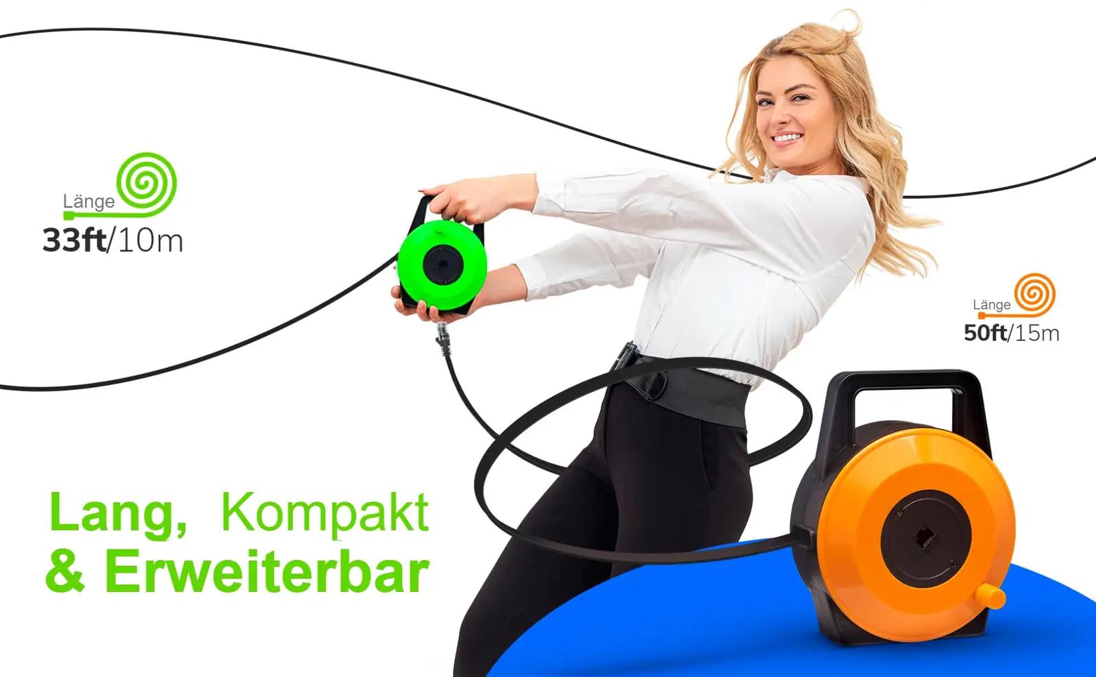 EXTNGO CAT6 10 m lame Ethernet-kaabel – kiire ja kaasaskantav – pakend ja tarvikud