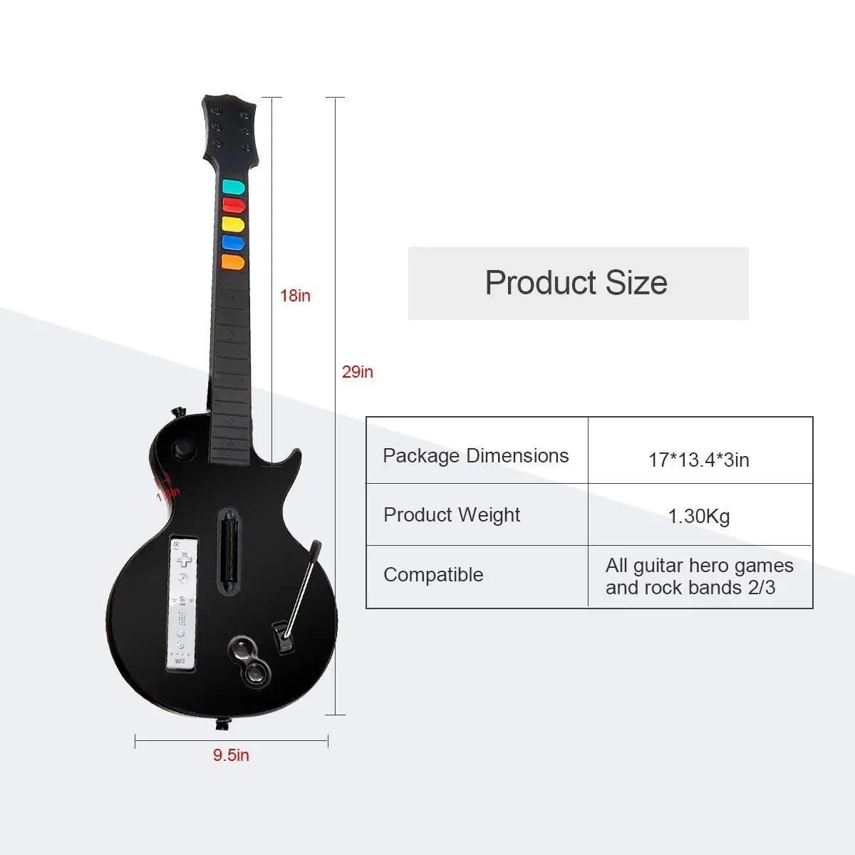 DOYO must traadita Guitar Hero/Wii kitarr – eemaldatav kontroller – pakend ja tarvikud