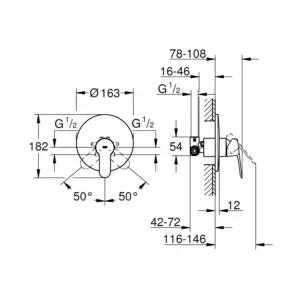 GROHE 29078000 dušiseadmed – detailne lähivaade