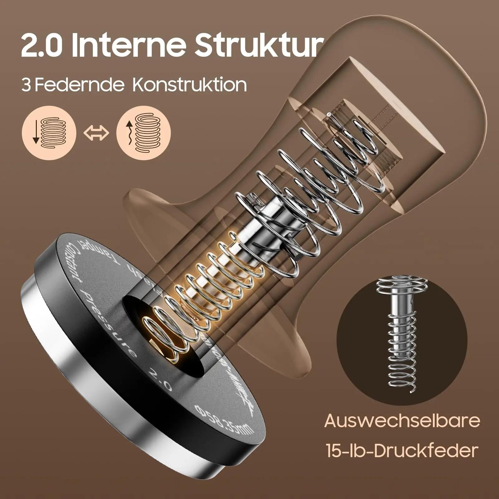 MHW-3BOMBER puidust espresso tamper — täpne surve 58,35 mm – kasutusnäide
