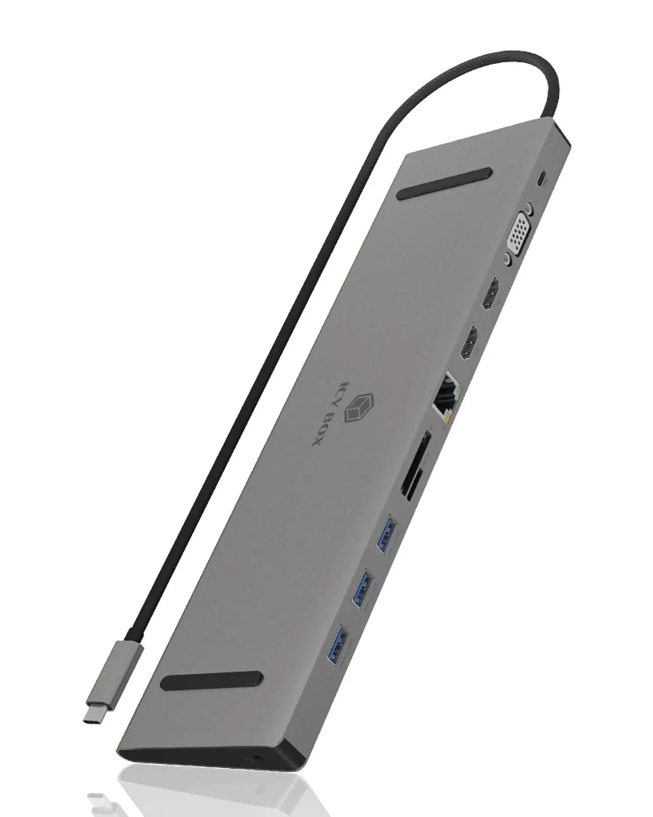 ICY BOX USB-C dokk 11-in-1 — mitmekülgne ühendus ja 100W