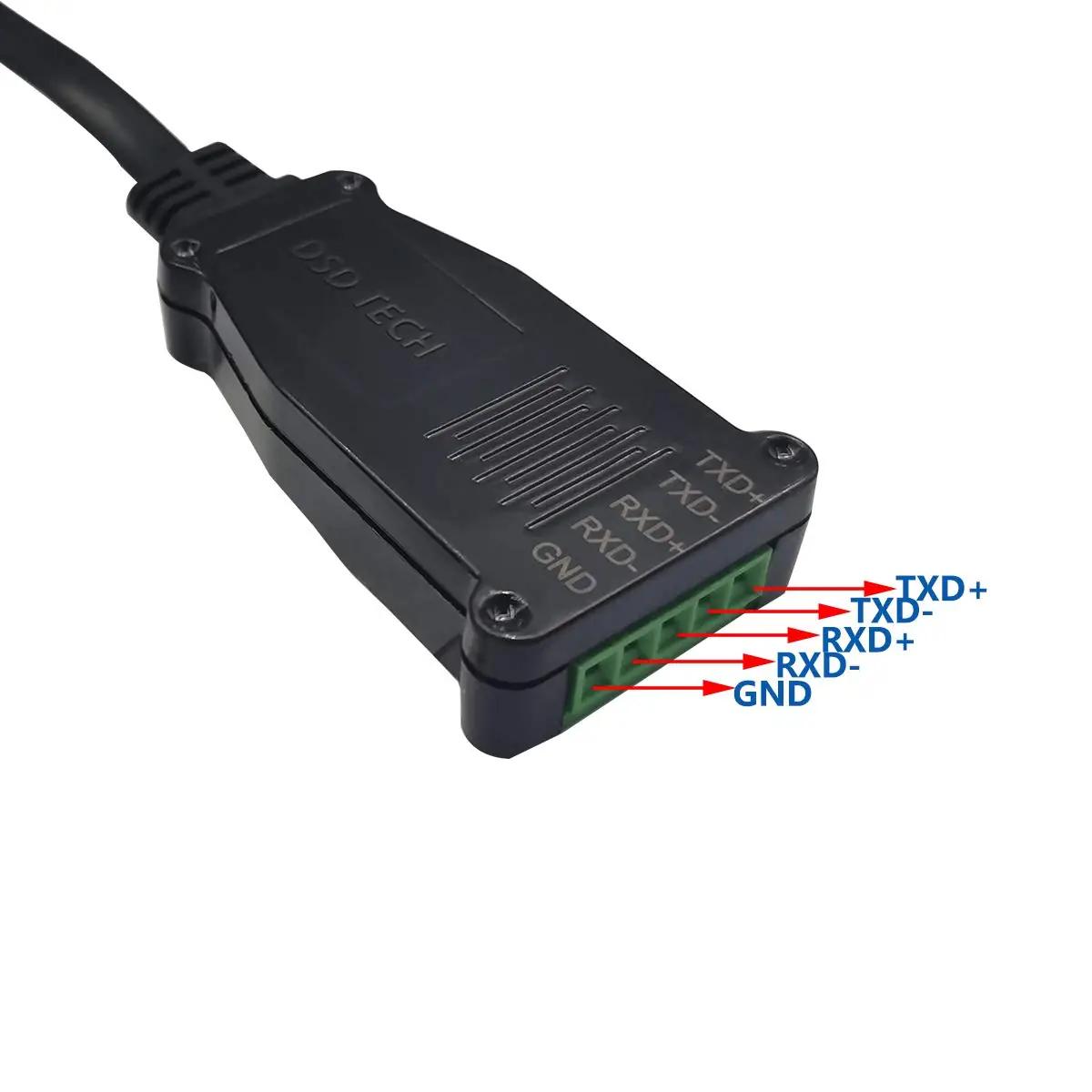 DSD TECH USB–RS485/RS422 kaabel FTDI kiibiga — vastupidav ühendus – pakend ja tarvikud