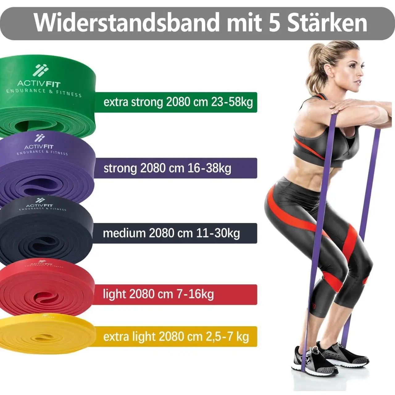 ActivFIT vastupidavast TEP-ist treeningkummide komplekt – pakend ja tarvikud