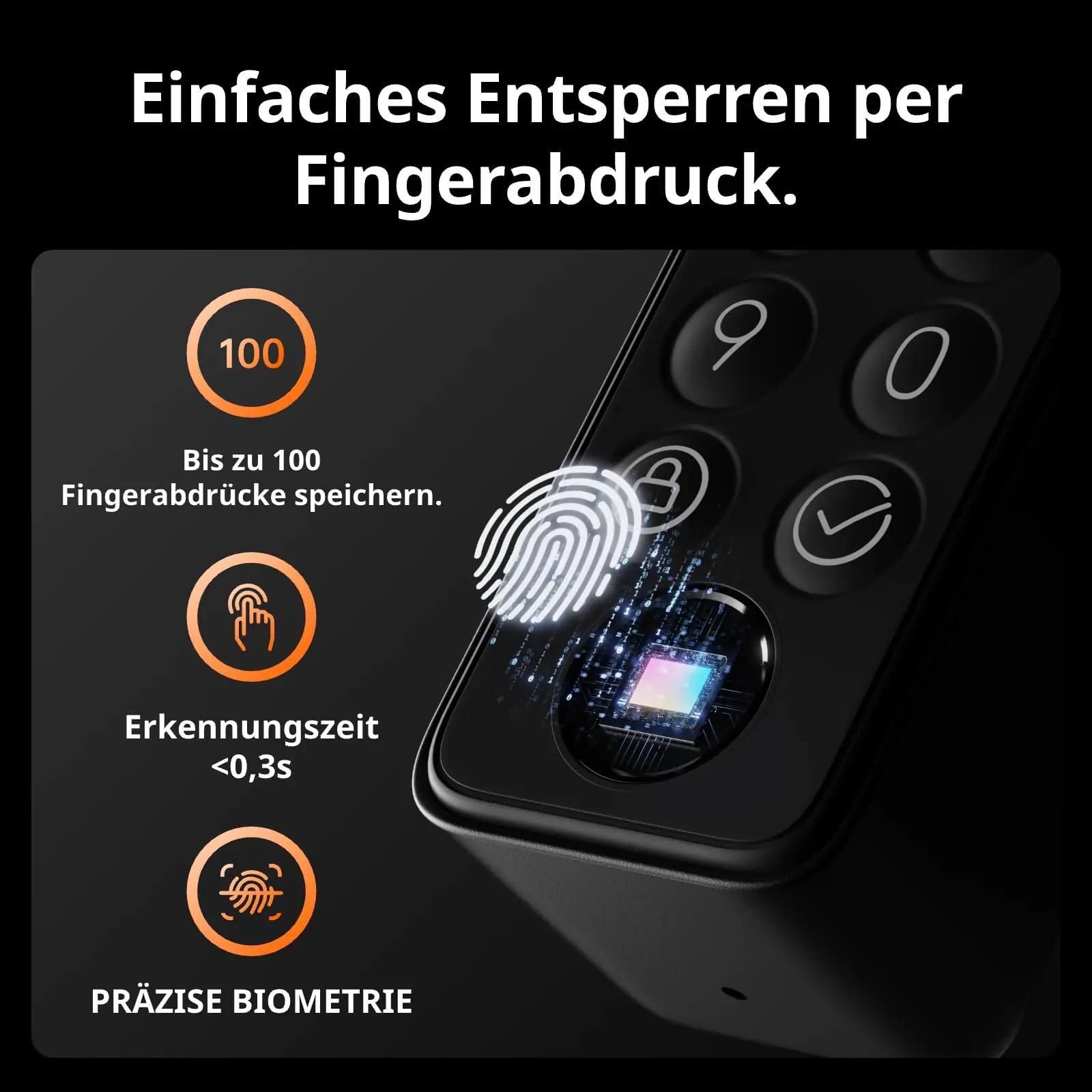 SwitchBot nutikas aluminiumist ukselukk touchscreeniga — – detailne vaade