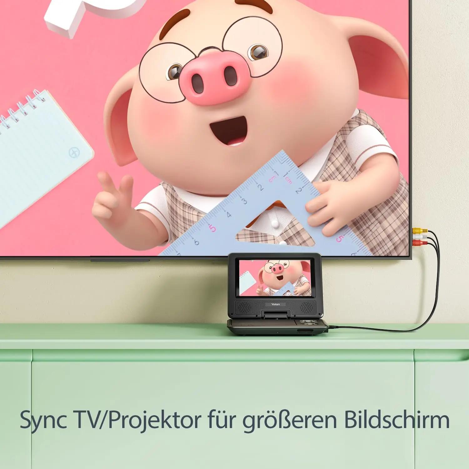 YOTON kaasaskantav laste DVD-mängija 9,5″ ekraaniga – kasutusnäide