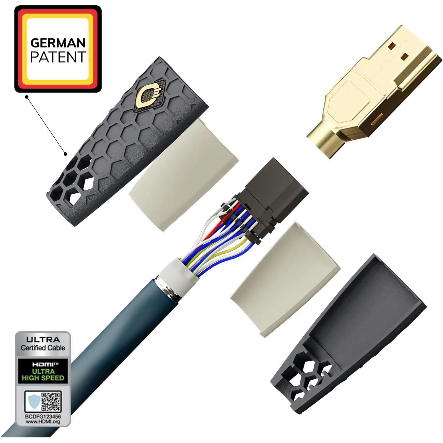 OEHLBACH kvaliteetne 8K HDMI-kaabel — vastupidav, 2 m – pakend ja tarvikud