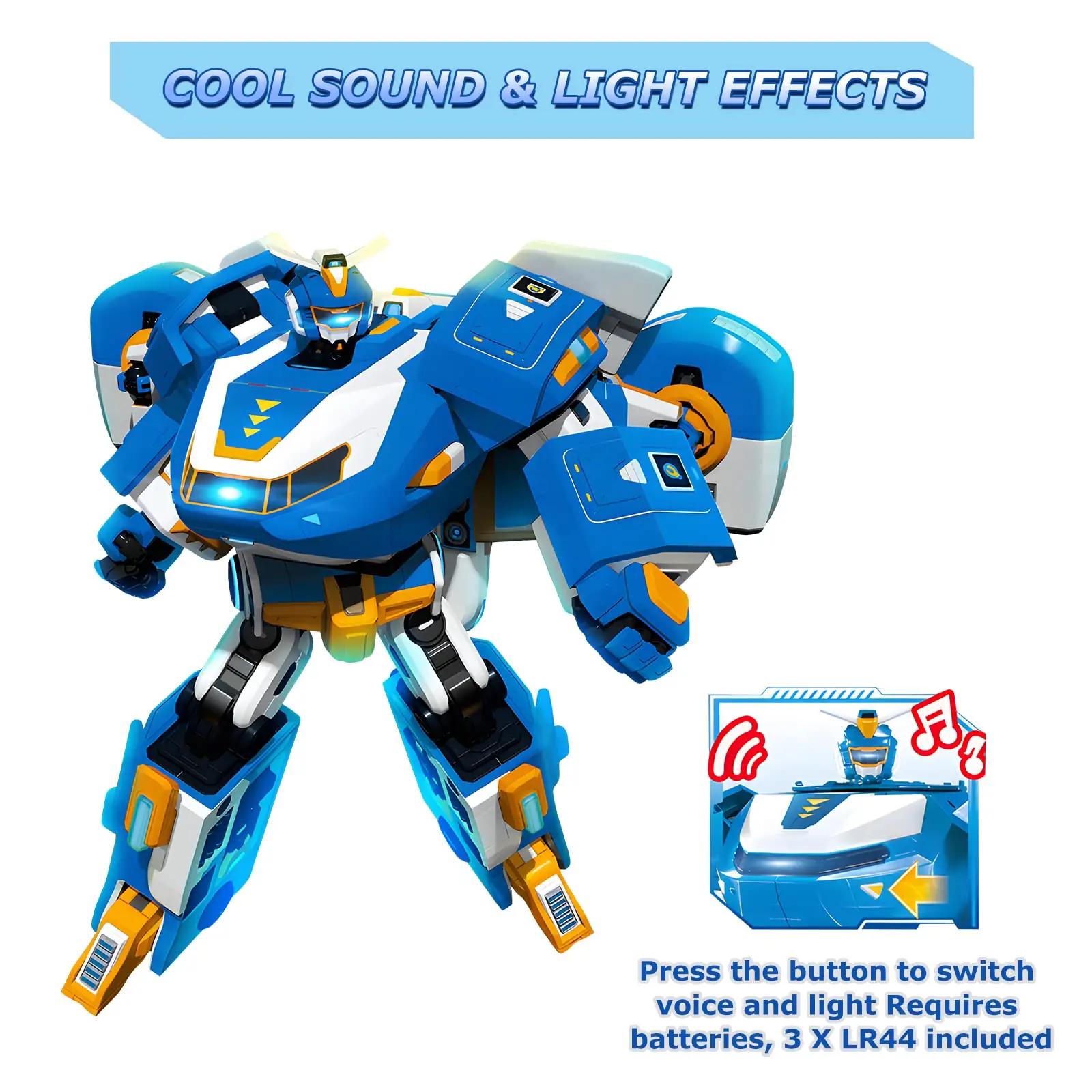 Super Wings sinine 3-in-1 muutuva robotiga mänguasi lapsele – kasutusnäide