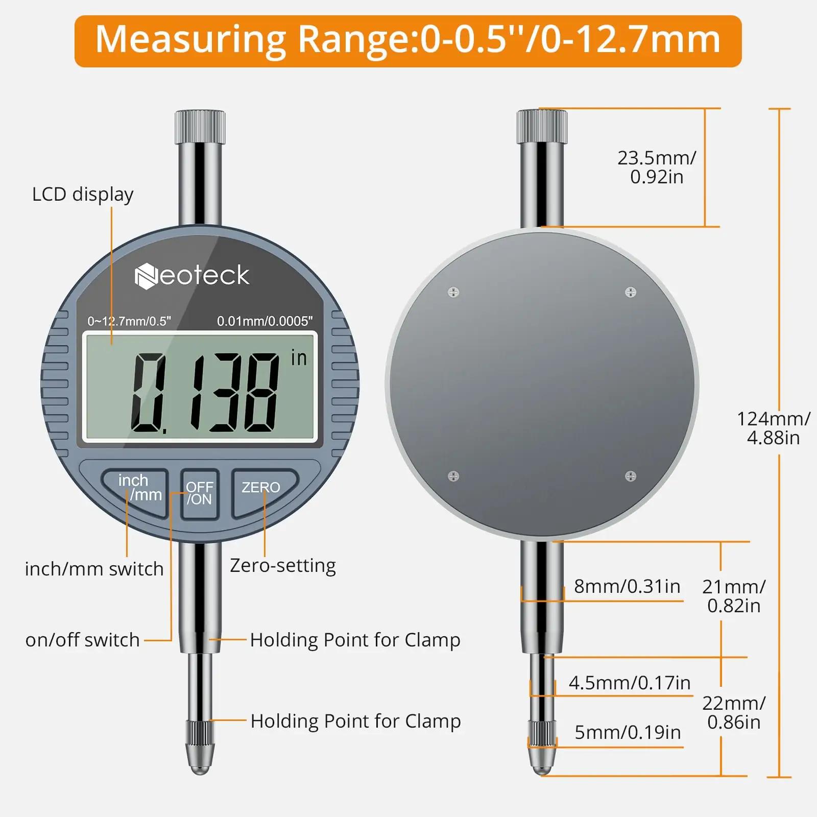 Neoteck täppismõõtur komplekt 50–160 mm — alumiinium – pilt 6