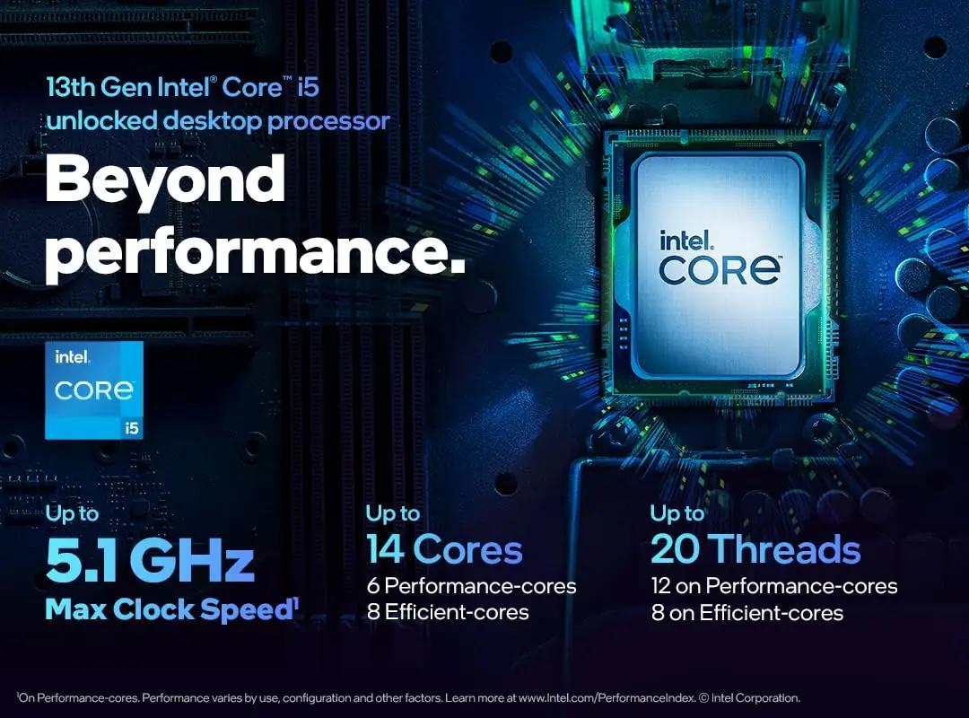 Intel protsessor i5-13600KF — jõuline lauaarvuti sooritus – lisavaade