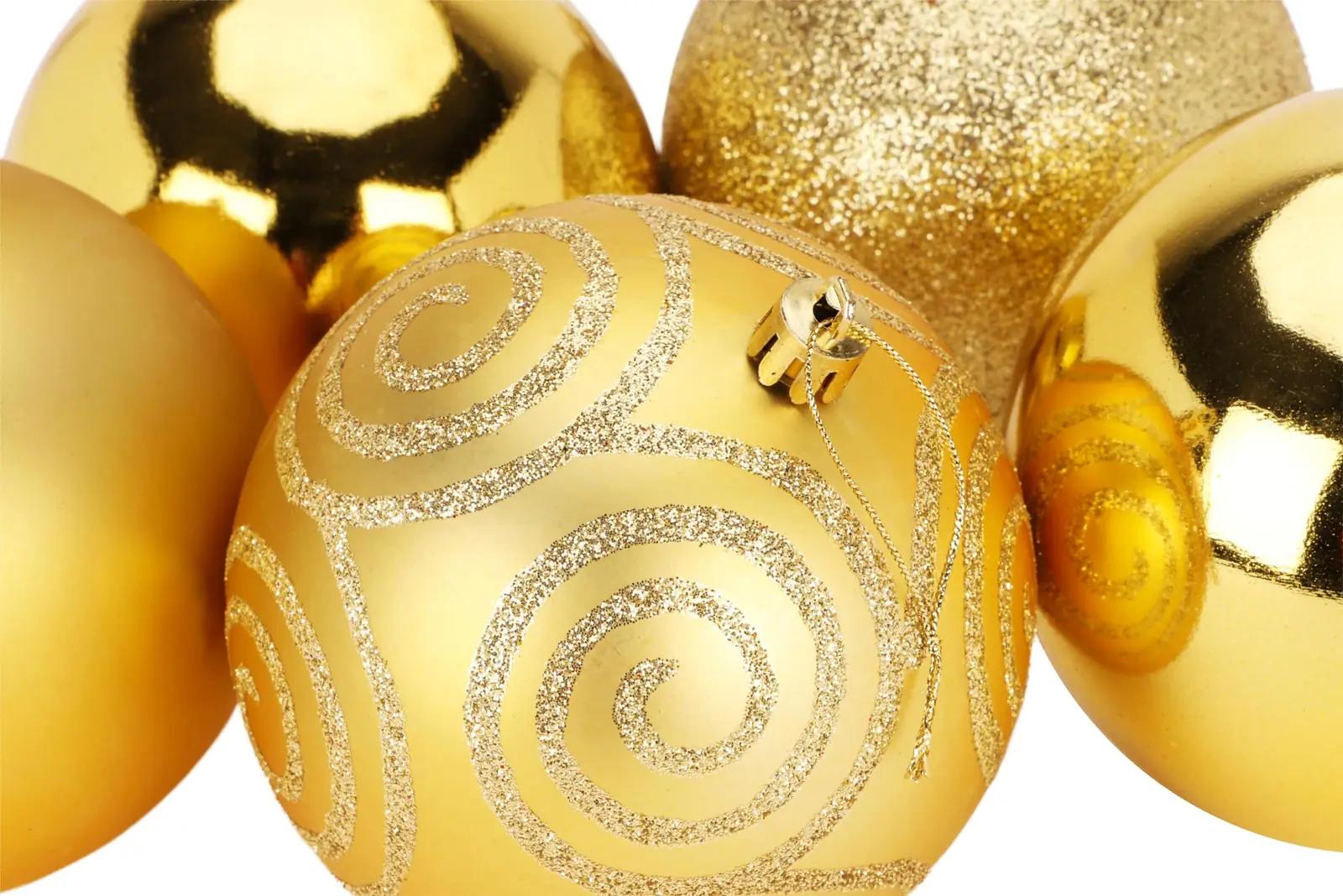 Christmas Concepts elegantne 100 mm kuldne jõulukuulide komplekt – pakend ja tarvikud
