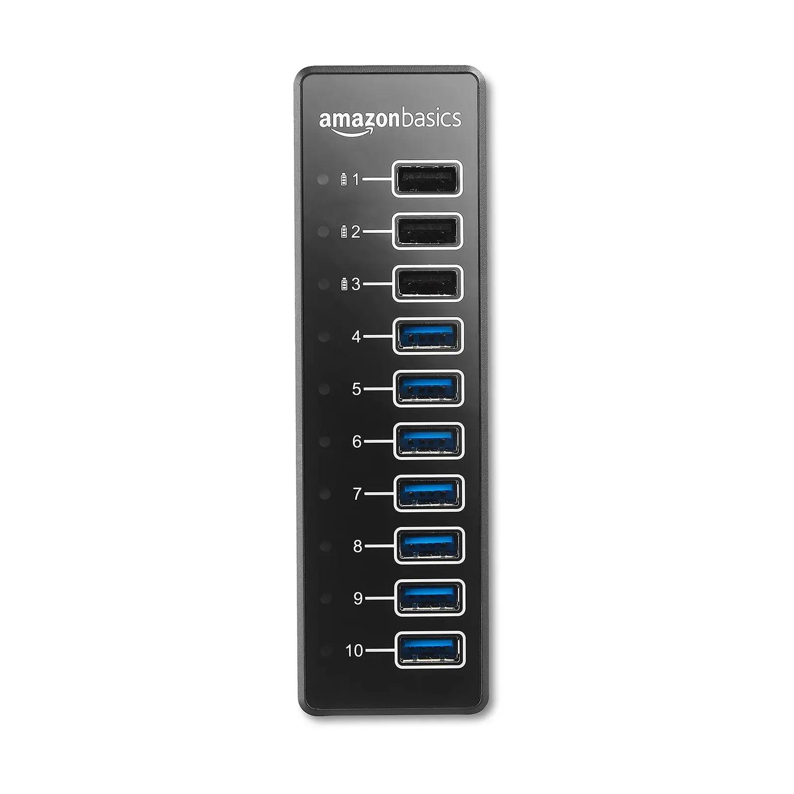 Amazon Basics tugev ABS USB-hub 10 porti — kodu- ja – pakend ja tarvikud