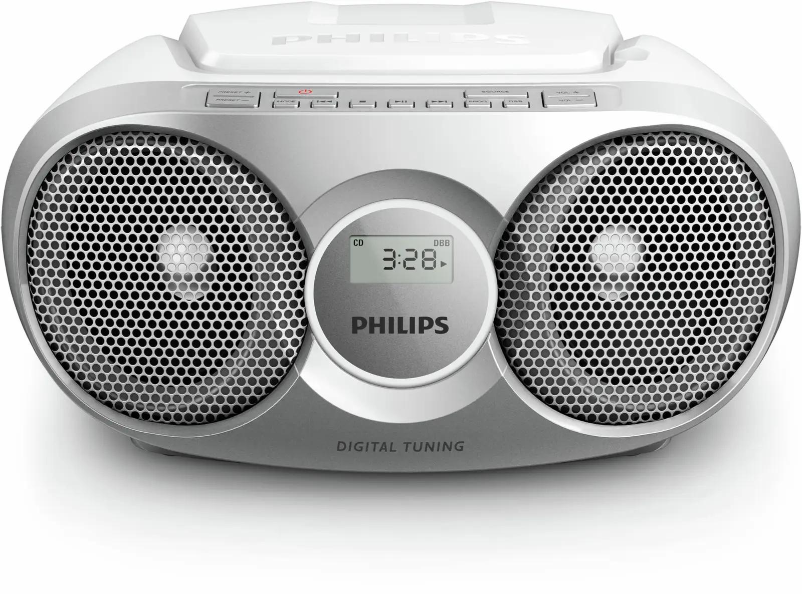 Philips hõbedane kaasaskantav CD-mängija tugev bass ja raadio