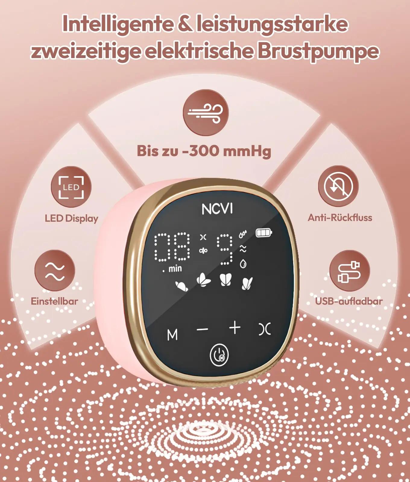 NCVI elektriline rinnaimija – vaikne, reguleeritav ja BPA-vaba – pakend ja tarvikud