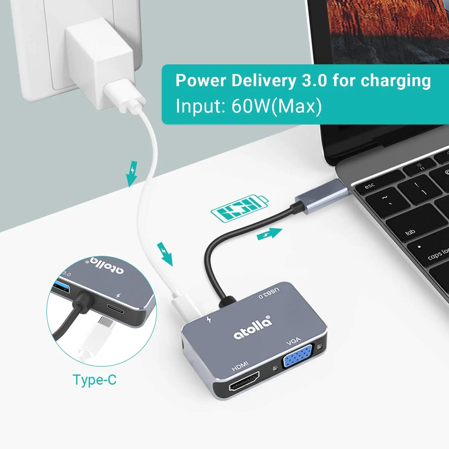 Atolla alumiinium USB-C hub – 4K HDMI, PD 60W ühendus – pilt 6