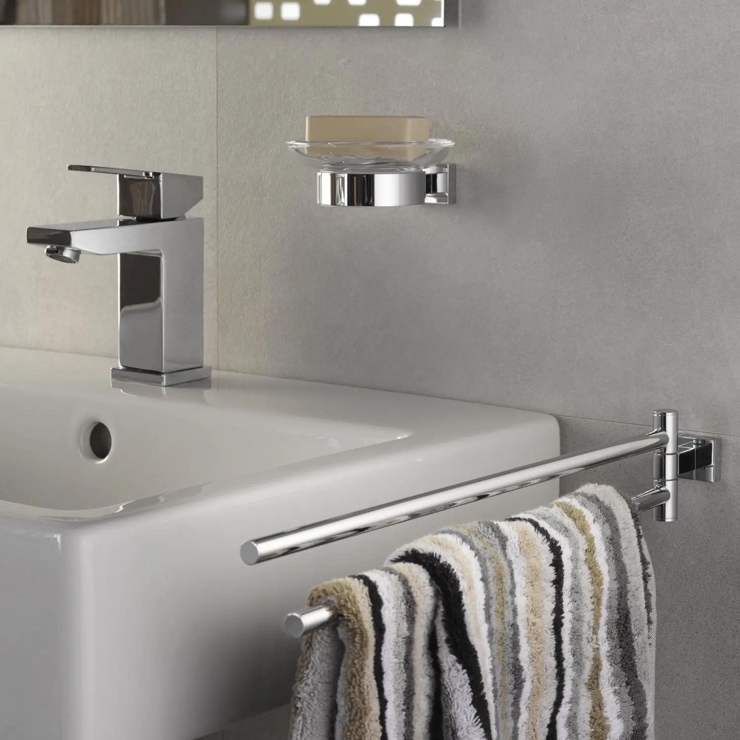 GROHE elegantsne rätikorv Cube — vastupidav kroom, 439 mm – kasutusnäide
