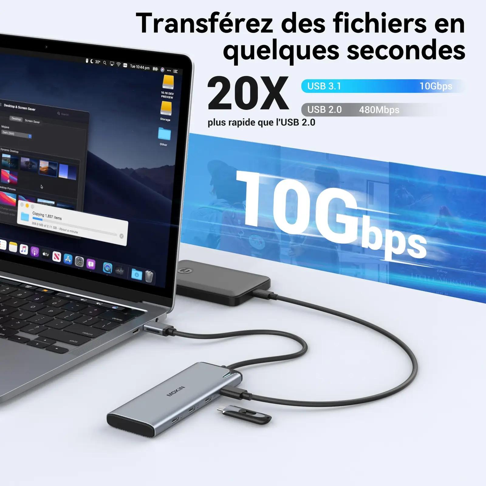 MOKiN mitmeotstarbeline USB-C hub – 5-in-1, kiire laadimine – lisavaade