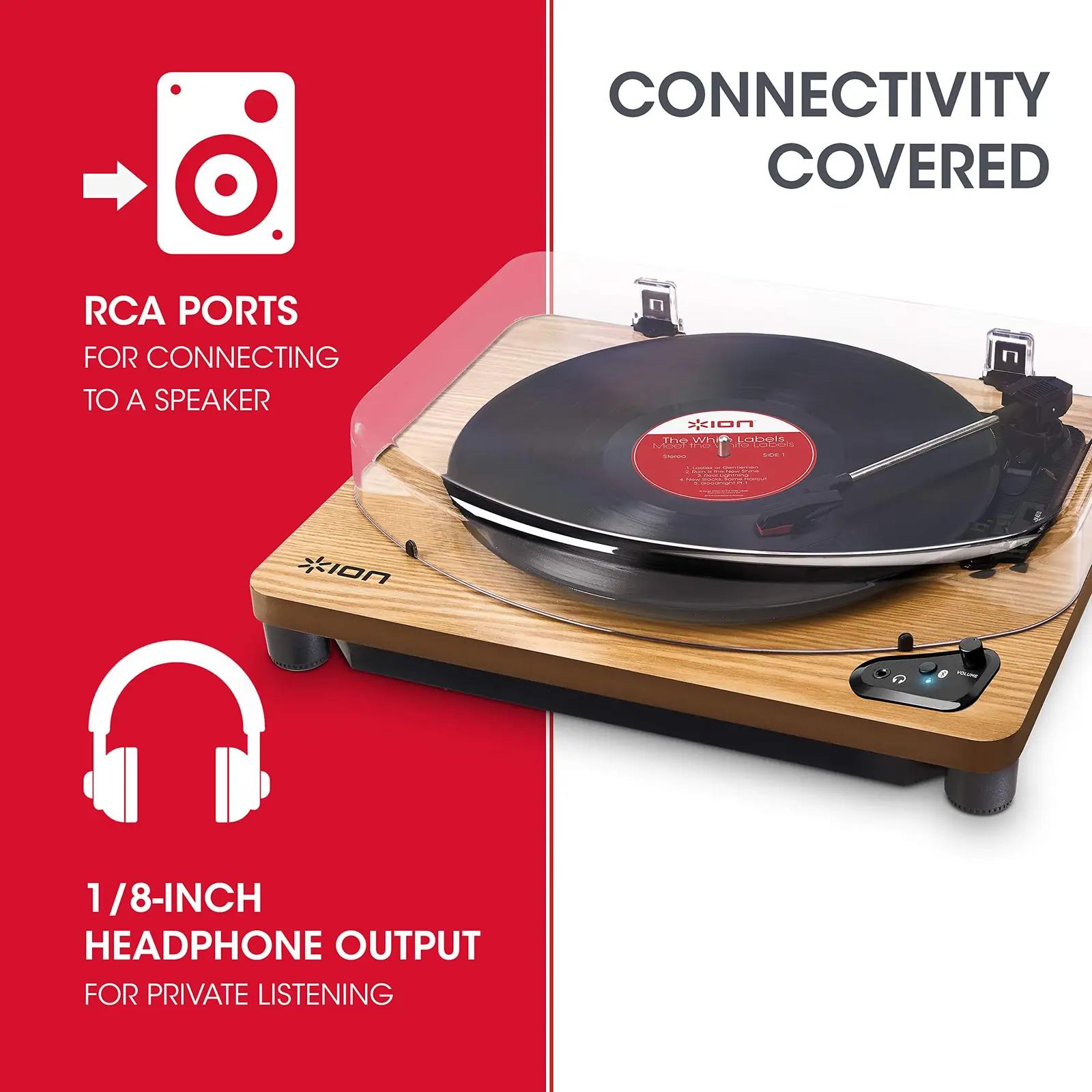 ION vintage puidust plaatmängija Bluetoothi ja USB-ga – kasutusnäide