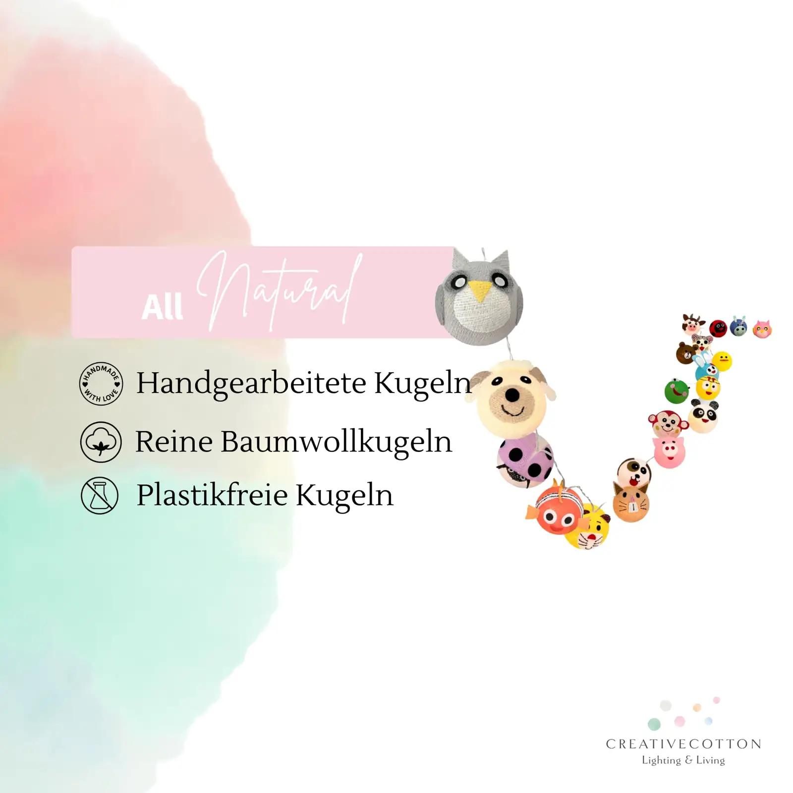CREATIVECOTTON puuvillane valgusahel hubaseks sisekujunduseks – detailne vaade