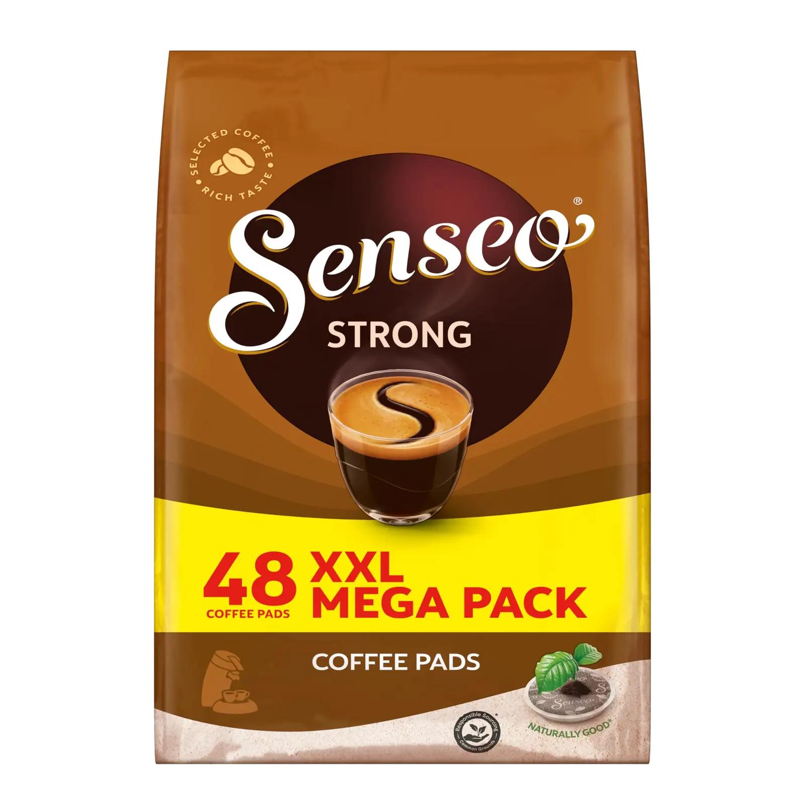 Senseo kohvipadjad Strong Megapack XXL – tugev maitse ja mugavus – pakend ja tarvikud