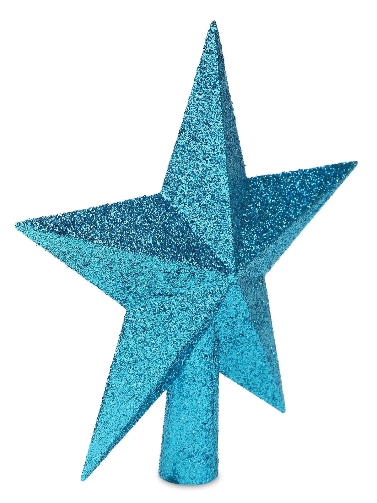 Christmas Concepts türkiisne 20 cm sädelev kuusetipp – kasutusnäide