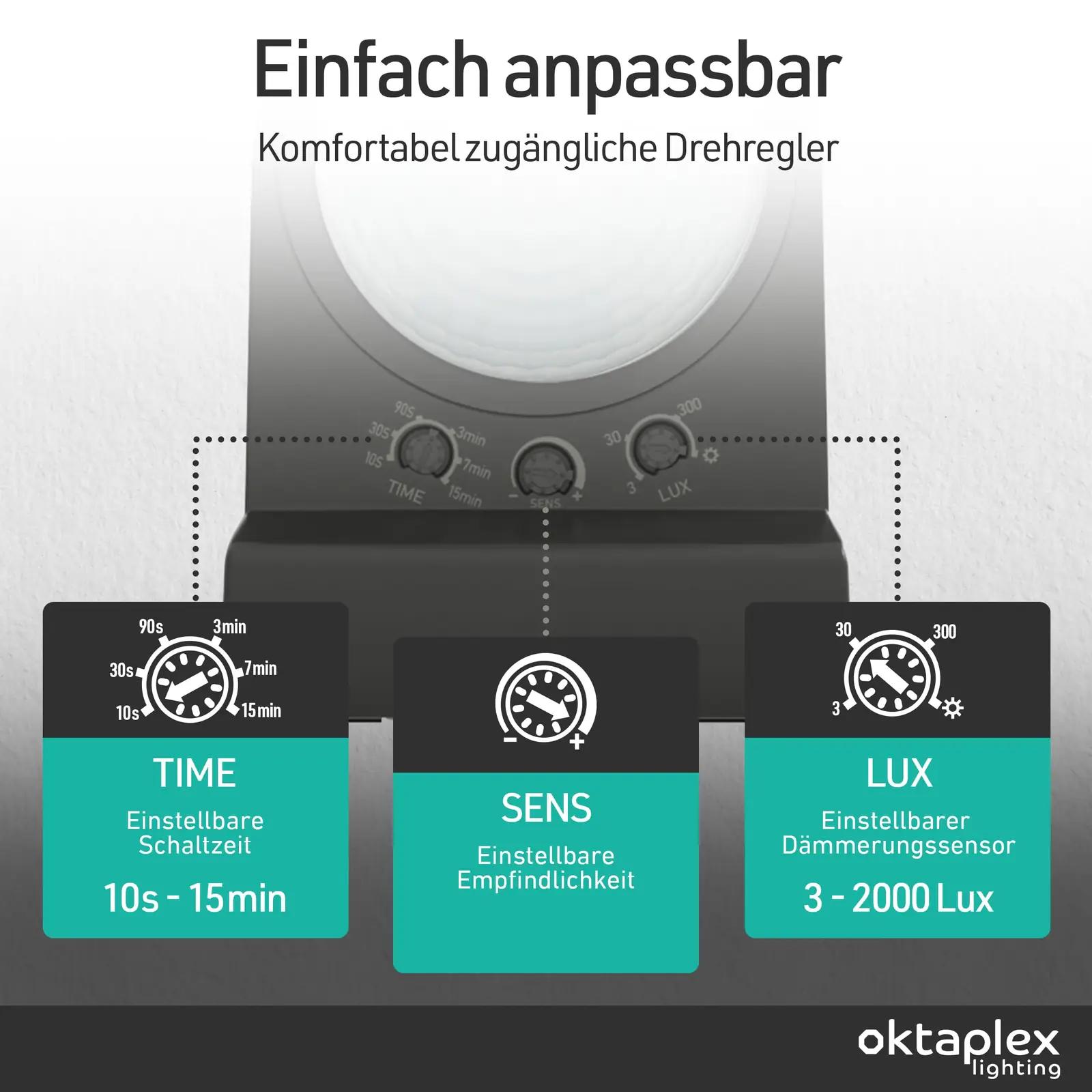 Oktaplex lighting välistingimusel LED-valgusti liikumisanduriga – lisavaade